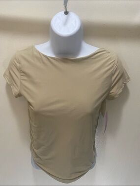 wild fable Neutral Boatneck Short Sleeve Top - Beige